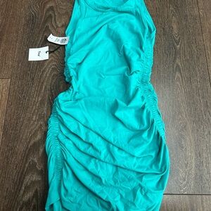 Teal Ruched Dress